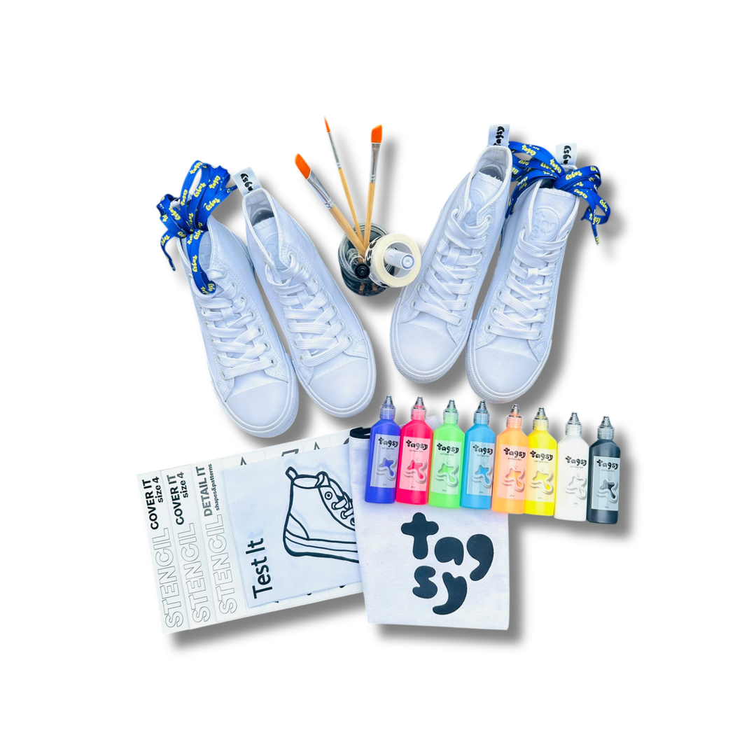 Shoe painting DIY Birthday Party Kit (2kids)